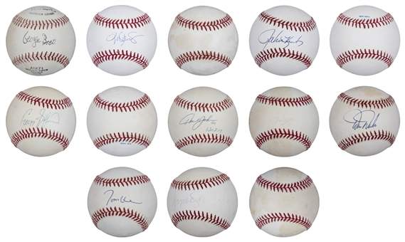 Lot of (13) Baseballs from Orest Kindrachuks Collection (8 Signed) (SGC)
